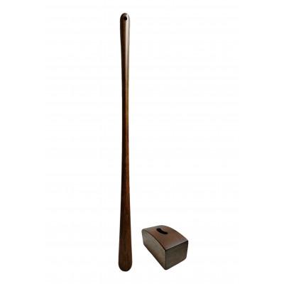 ふるさと納税 和歌山市 立ったままで使える!木製ロング靴べら【台座付き】 74.5cm 日本製