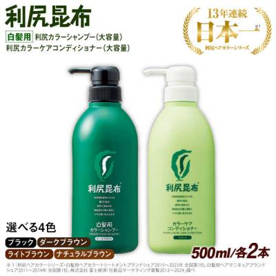 ふるさと納税 糸島市 【色が選べる!4本セット】[白髪用]利尻シャンプー+ケアコンディショナー大容量サイズ[AZA072]