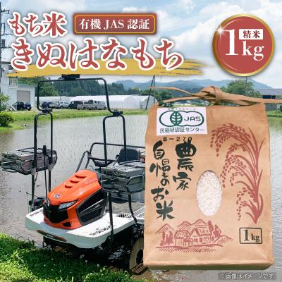 ふるさと納税 鹿沼市 【令和7年産】もち米(きぬはなもち)精米1kg　◆有機JAS認証