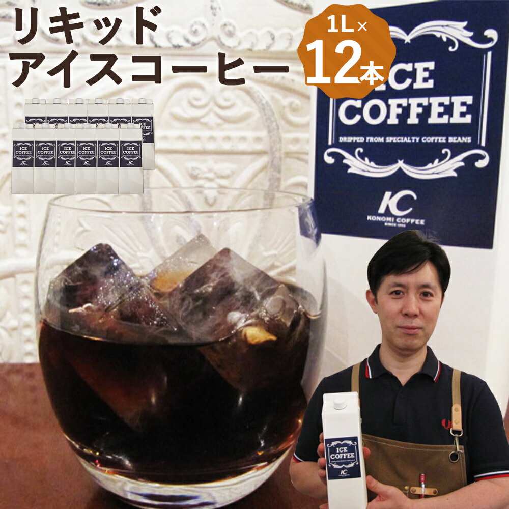 【ふるさと納税】このみ珈琲オリジナル リキッドアイスコーヒー 1L×12本入り 合計12L アイスコーヒー 珈琲 紙パック 飲料 ドリンク 送料無料