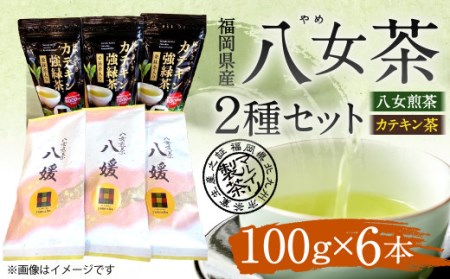 福岡県産 八女茶 2種 6本 セット 八女 煎茶 カテキン 緑茶ポリフェノール 飲み比べ アソート 緑茶 国産