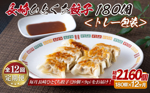 E338p 長崎ひとくち餃子〈トレー包装〉180個【12回定期便】