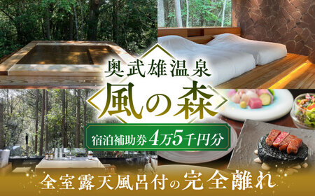 宿泊券 奥武雄温泉 風の森 宿泊補助券 4万5000円分 [UEC002] 宿泊券 宿泊ギフト券 宿泊補助券