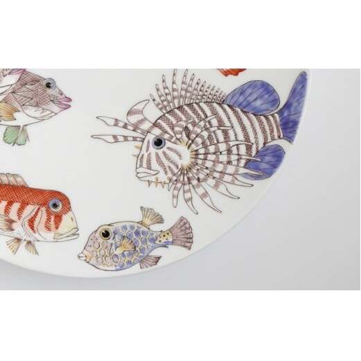 有田焼 魚文丸皿 大皿 【仁窯】 プレート 魚柄 染付 和食器 インテリア 皿 伝統工芸 ギフト A750-18_イメージ5