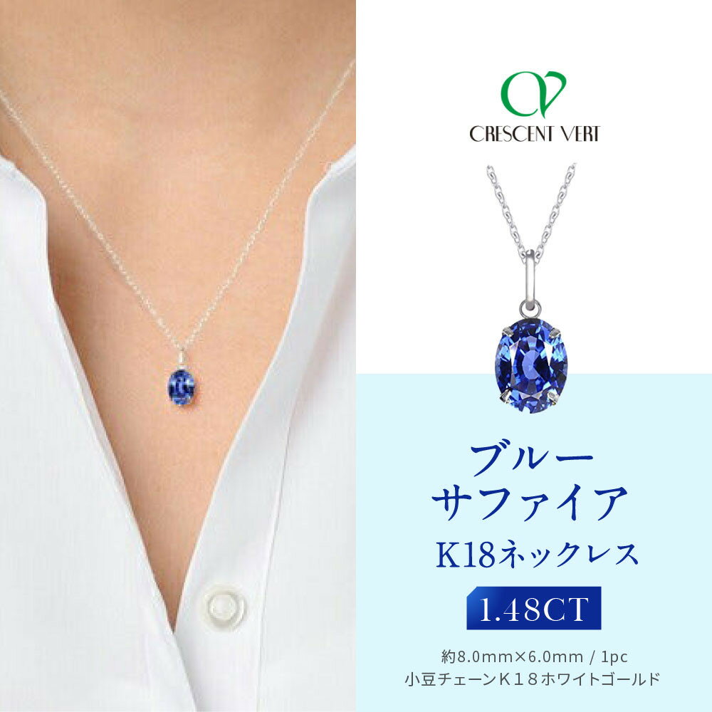 【ふるさと納税】【京セラ】クレサンベール〈サファイア〉ネックレス【オーバルカット/K18WG/9月誕生石/WPDS2663】 | オーバルカット K18WG 9月誕生石 京都 京都市 アクセサリー ジュエリー 宝石 ギフト 人気 贈り物 ご自宅用