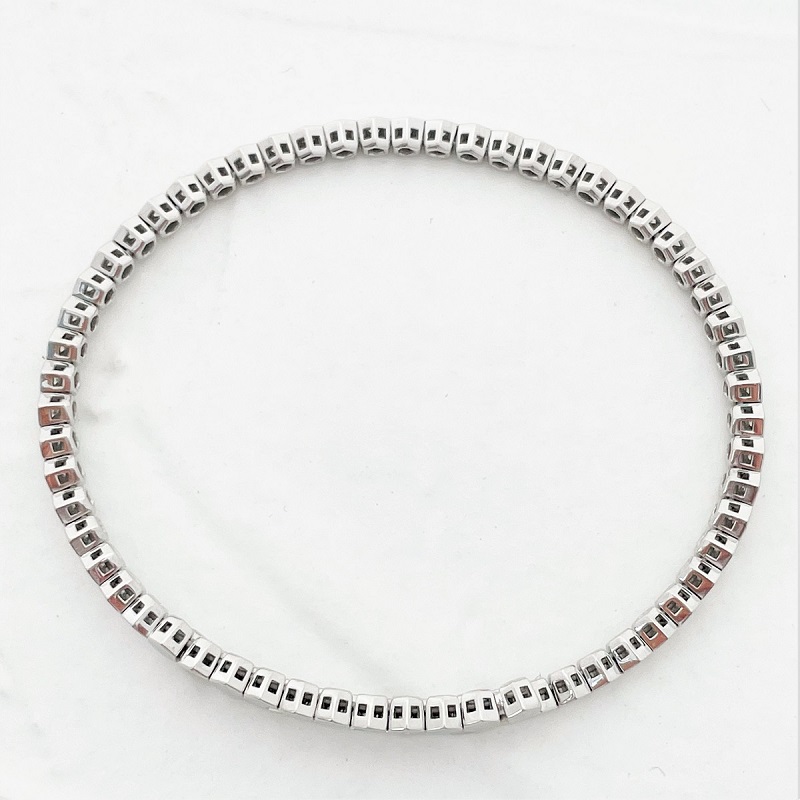Deliciae　PT950　ダイヤモンド【1.00ct】ハニカム　ブレスレット　バングル　形状記憶タイプ　K04055-H