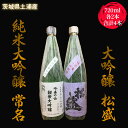 【ふるさと納税】【茨城県土浦産】純米大吟醸「常名」720ml&大吟醸「松盛」720ml (各2本、合計4本)※離島への配送不可