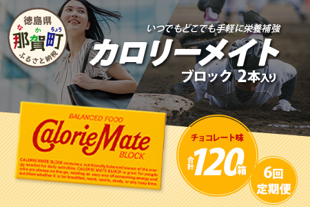 【6回定期便】≪チョコレート味≫ カロリーメイトブロック 2本入り 計20箱 ×6回 合計120箱【徳島 那賀 大塚製薬 カロリーメイト チョコ ビタミン ミネラル たんぱく質 脂質 糖質 5大栄養素