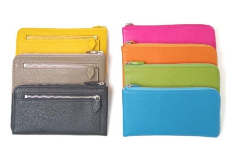 L型ファスナー長札入れ「L字束入」綿袋付 (カラー：イエロー)