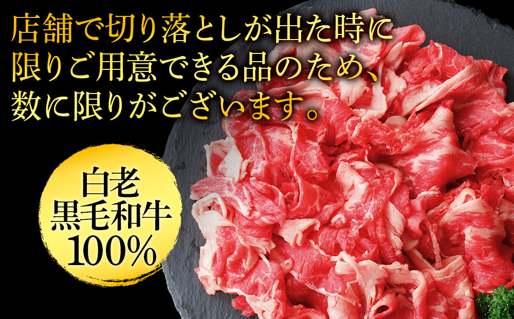【訳あり】白老産　黒毛和牛　切り落とし　300g×1パック