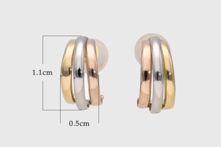 K18/Pt900 スリーカラースタッドピアス 43-6278