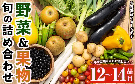 
            y358 野菜と果物旬の詰め合わせ(12～14品目) 国産 九州産 鹿児島県産 野菜 やさい果物 くだもの フルーツ デザート 詰め合わせ お楽しみ セット 旬【鹿児島県経済農業協同組合連合会】
          