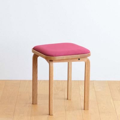 ふるさと納税 府中市 府中市の家具　コッコスツール　オーク材/生地:ラムース(バーガンディー)(組み立て式)