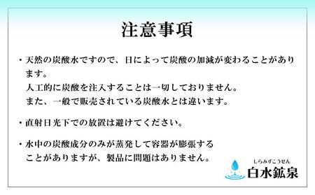 ＜2か月に1度のお届け！全6回 定期便＞天然炭酸水　白水鉱泉　18Ｌ×1箱