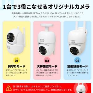 防犯・監視カメラ 見守りペットカメラにも 屋外屋内 みてるちゃん123 WTW-W2858Y【1544881】