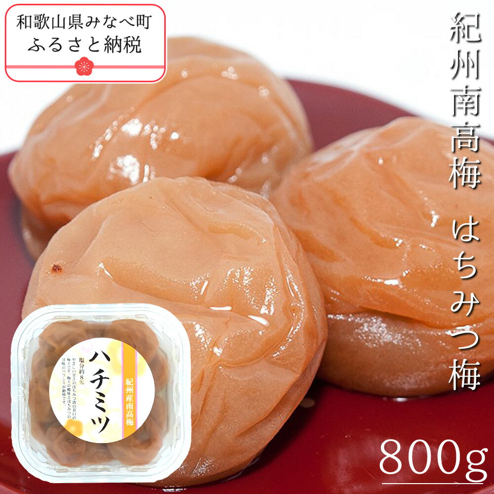 【ふるさと納税】紀州南高梅はちみつ梅 800g | 《日本一の梅の産地》 紀州 紀州梅干 和歌山 梅 うめ ウメ 梅干し 梅干 塩分控えめ 塩分 8% 減塩 ハチミツ はちみつ梅 甘い 甘口