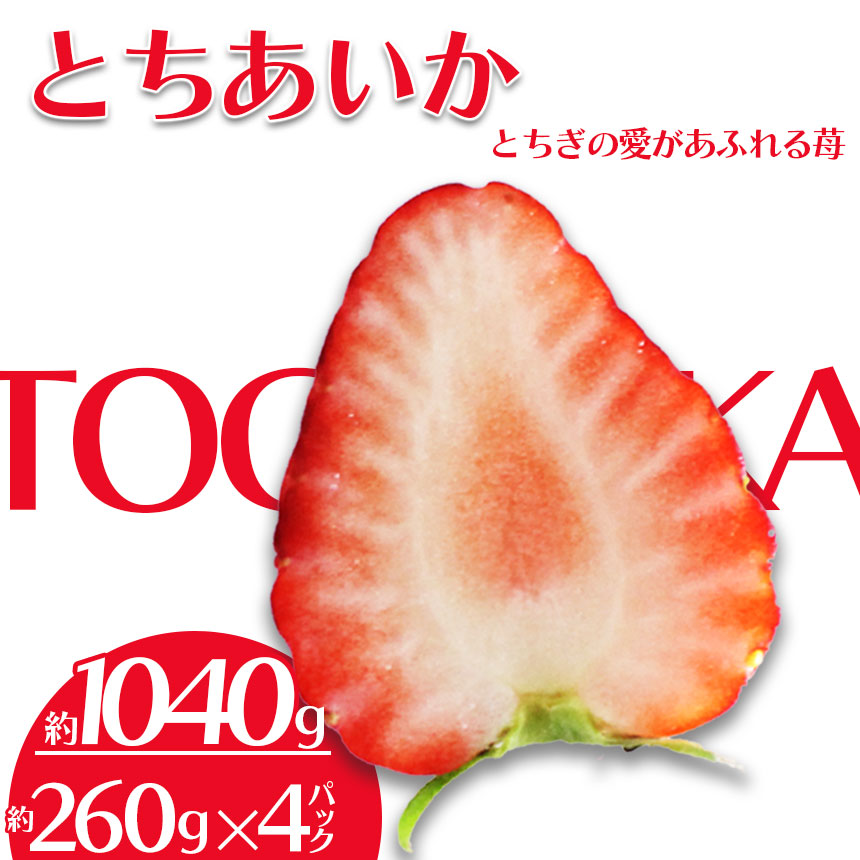 【ふるさと納税】 【先行予約】栃木県共通返礼品 JAうつのみや直送！ とちあいか260g×4　【2月発送】  | いちご 甘い 美味しい 果物 フルーツ デザート 栃木県 下野市 送料無料