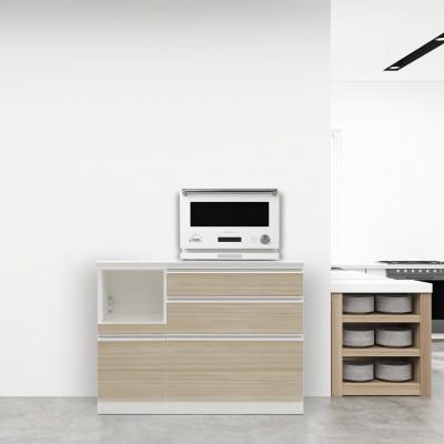 ふるさと納税 大川市 レギュレート 幅120cm・高さ90cm キッチンカウンター ホワイト/グレージュ |  | 01