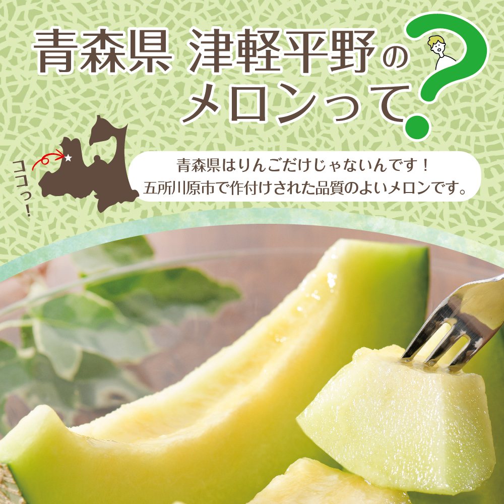 【2026年8月前半発送】 メロン 【秀～優品】津軽平野のメロン 約7.5kg程度(赤肉・青肉セット) (4～8玉) 【青森メロン】