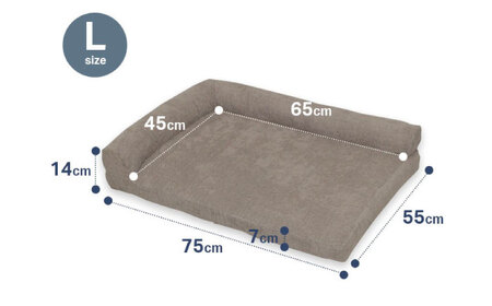 うちのこ L字ベッド (Lグレー) ペットベッド 犬用ベッド 猫用 洗える 洗濯可能 滑り止め 快眠サポート ふかふか クッション 丸洗い 抗菌 清潔 広島県福山市/イシケン株式会社[BAAK127]