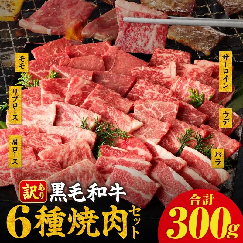 ≪訳あり≫黒毛和牛(経産牛)6種焼肉セット(合計300g) 肉 牛 牛肉 おかず 国産_T030-1198