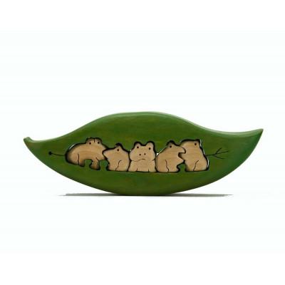 ふるさと納税 河内長野市 カエルゆらゆら　知育玩具 木製パズル