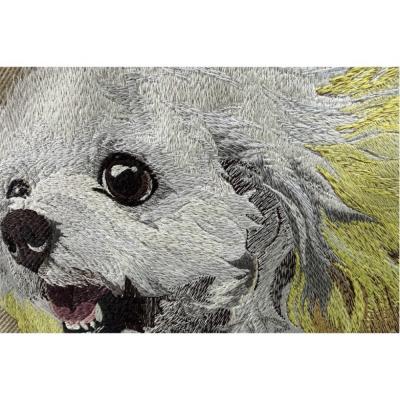 ふるさと納税 名古屋市 【完全オーダーメイド】ペットフォト刺繍クッション Cue by青久商店 レギュラーサイズ |  | 01