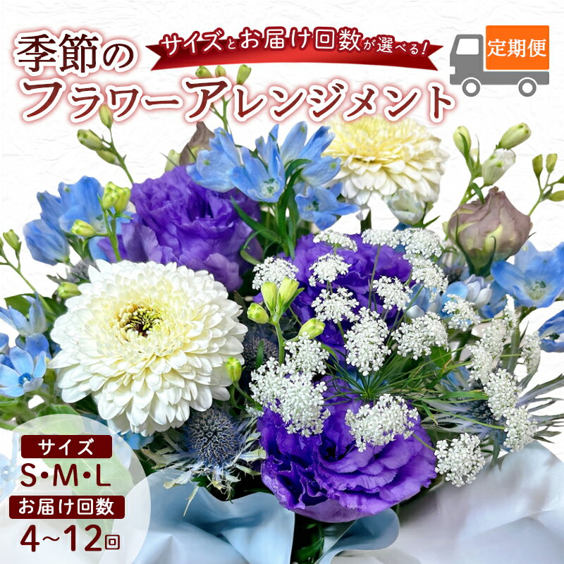 【ふるさと納税】【選べる定期便】 季節のフラワーアレンジメント S/M/L （ 4回 6回 12回 ） | 発送月固定 花 お花 生花 フラワー フラワーアレンジメント 花束 花の定期便 定期便 配送地域限定 京都府 綾部市