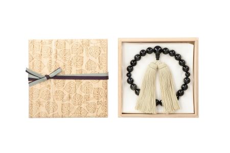 ひいらぎのお念珠【望月（青虎目石×黄白）】