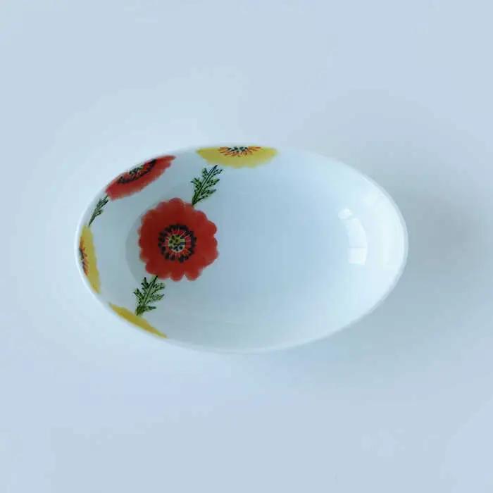 【波佐見焼】フローラル・ボタニカル  楕円鉢 カップ ペアセット 食器 皿 【Cheer house】 [AC123] 波佐見焼