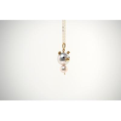 ふるさと納税 甲府市 K18 南洋真珠・あこや真珠　アニマル【ぶた】モチーフペンダント　AB11P |  | 01