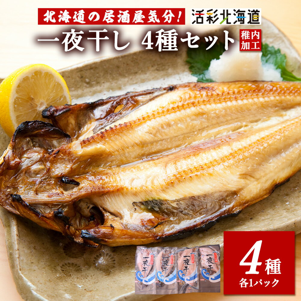 【ふるさと納税】【 北海道 の 居酒屋 気分!】 一夜干し 4種セット 〜 ほっけ 縞ほっけ 鰊 宗八かれい縞ほっけ 鰊 ニシン 宗八かれい 一夜干し 干物 カレイ ホッケ 法華 北海道ふるさと納税 稚内 ふるさと納税 北海道 【配送不可地域：離島・沖縄県】
