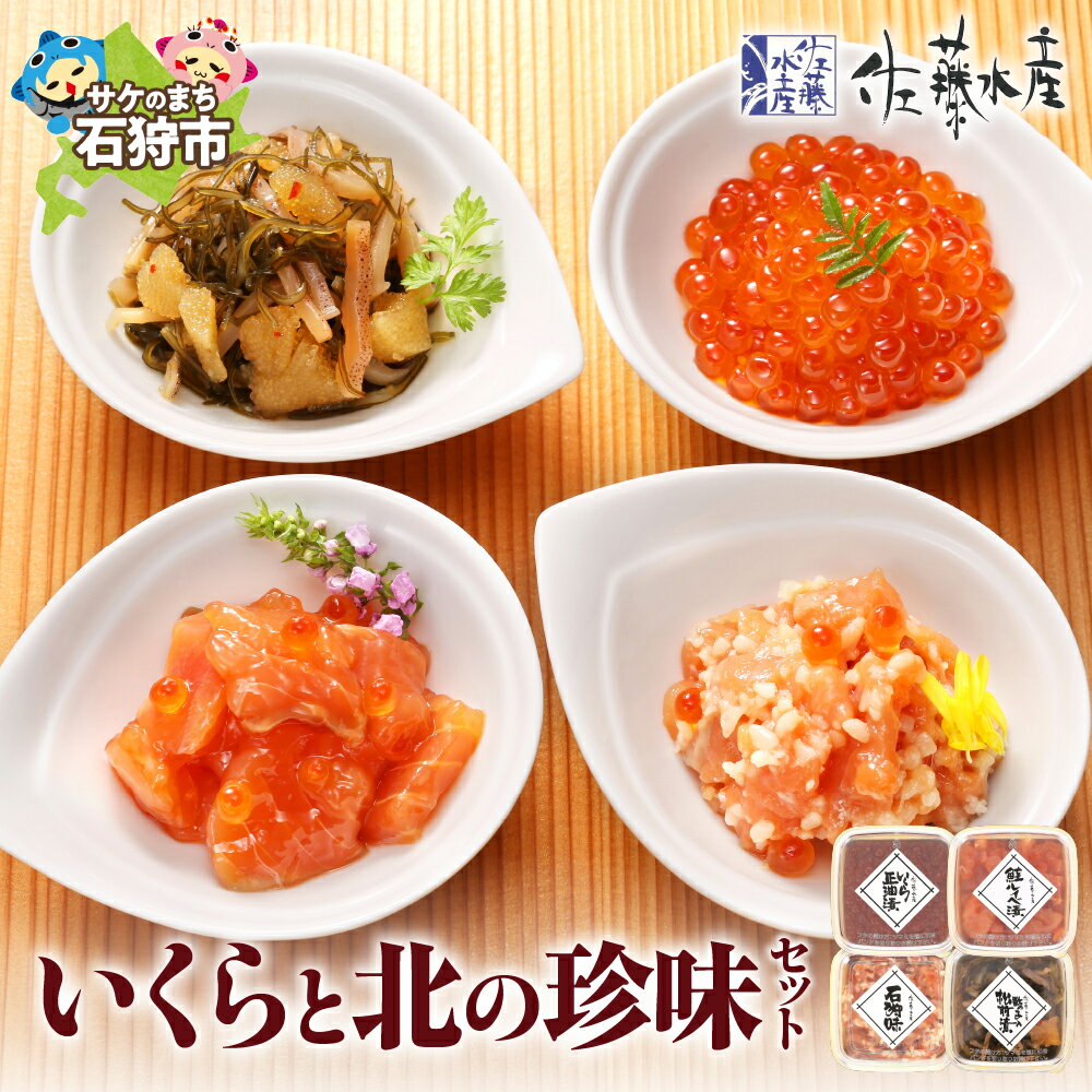 【ふるさと納税】《レビューキャンペーン》数の子 セット 松前漬け　＜佐藤水産＞いくらと北の珍味セット(M-3)　北海道 石狩市 いしかり 珍味 惣菜 魚卵 イクラ 松前漬け 松前漬 かずのこ 魚醤 詰合せ 詰め合わせ 贈り物 ギフト 御祝い（のし対応可）