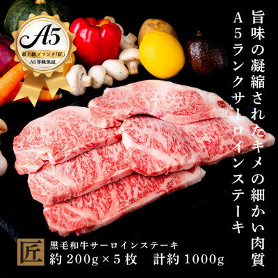 【ふるさと納税】おやま和牛 A5 極 サーロイン 約200g×5枚【配送不可地域：離島】【1096927】