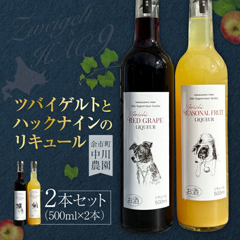 【ふるさと納税】甘口で飲みやすい ツバイゲルト＆ハックナイン リキュール 2本セット 500ml × 2本 甘口 飲みやすい ギフト ワインぶどう りんご 北海道 特産品 お酒 アルコール 果実酒 ワイン 洋酒 プレゼント クリスマス お歳暮 記念日 誕生日 北海道 余市町 送料無料
