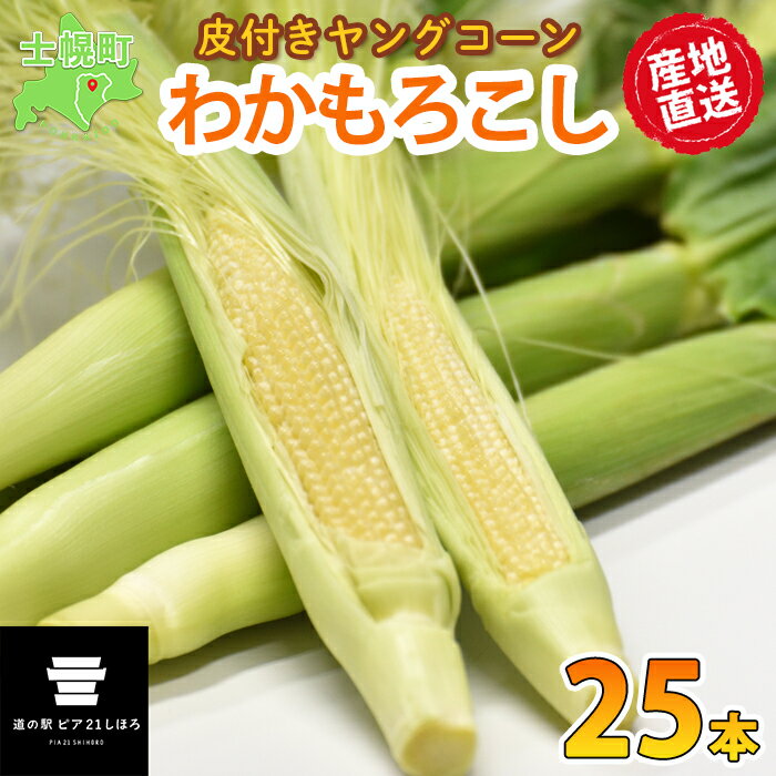 【ふるさと納税】《期間限定》北海道 士幌産 わかもろこし 25本 セット （7月下旬～発送開始予定) 皮付き 甘い ヤングコーン 十勝産 ベビーコーン トウモロコシ とうもろこし 新鮮 野菜 産地直送 産直 お取り寄せ 送料無料 十勝 士幌町 10000円