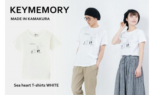 《0》【KEYMEMORY鎌倉】Sea heartイラストTシャツ WHITE