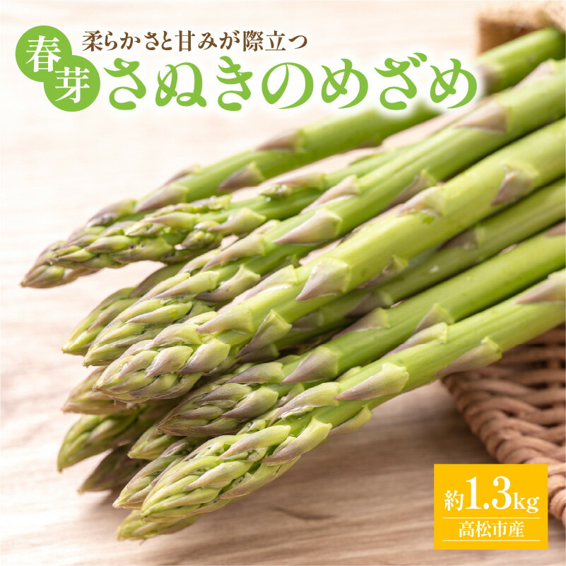 【ふるさと納税】柔らかさと甘みが際立つアスパラガス「さぬきのめざめ(春芽) 約1.3kg【2026-1月下旬～2026-3月下旬配送】 | 大きい 柔らかい 甘い オリジナル品種 オリジナル 贈り物 プレゼント 自宅用 家庭用 おうち時間 お取り寄せ 新鮮 野菜 旬 旬の味覚 産地直送