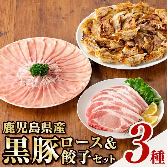 鹿児島県産黒豚ロース＆餃子セット 国産 とんかつ しゃぶしゃぶ ギョーザ【あかつき産業株式会社】B06001
