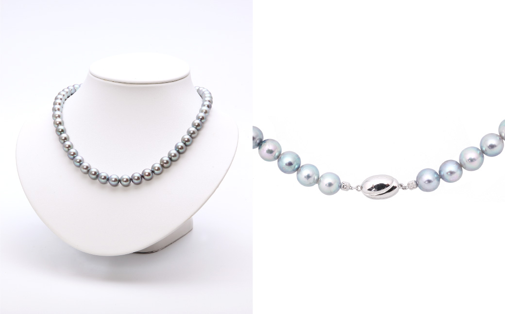 【限定1点】あこや真珠 (9−9.5mm珠、ブルーグレー系) 真珠ネックレス ／ ジュエリー アクセサリー パール 長崎県 長崎市