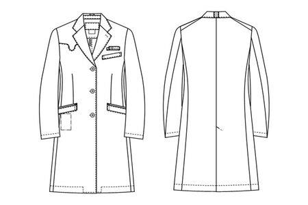 女子シングルドクターコート【L】白衣 レディース 聴診器専用ポケット付き SD-3360