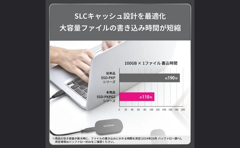 【2024年グッドデザイン賞受賞】キオクシア (KIOXIA) 外付けSSD EXCERIA PLUS G2 ポータブル1TB 【パスワード保護 持ち運び コンパクト 高速転送 耐久性 保存 軽量 バ
