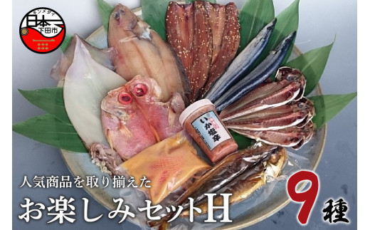 お楽しみ セット H 真アジ あじ 金目 金目鯛 キンメダイ カレイ サンマみりん 味醂干し さんま 丸干し イカ いか 一夜干し 塩辛 イカ塩辛 ムロアジ 燻製 金目味噌漬け 味噌漬け くんせい スモーク 須崎 伊豆 下田 静岡 ほうえい