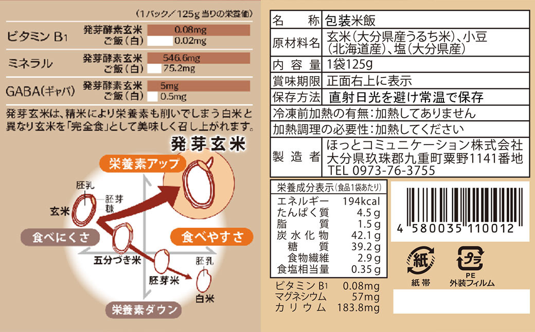 レンジ対応！ 3日寝かせ 発芽酵素 玄米ごはん (ひとめぼれ) 20食分 【常温】 玄米 大分県産