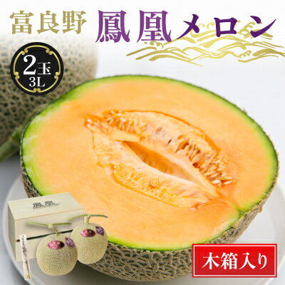 【ふるさと納税】糖度15度 富良野鳳凰メロン〈木箱入り〉2玉　各2～2.5kg(3Lサイズ)_メロン めろん 富良野メロン 富良野めろん 北海道 富良野市 果物 フルーツ くだもの ふるーつ 青果 果実 甘い 旬 専門店 希少 品種 ギフト 贈答 鳳凰 糖度 定番 プレゼント 木箱【1403651】