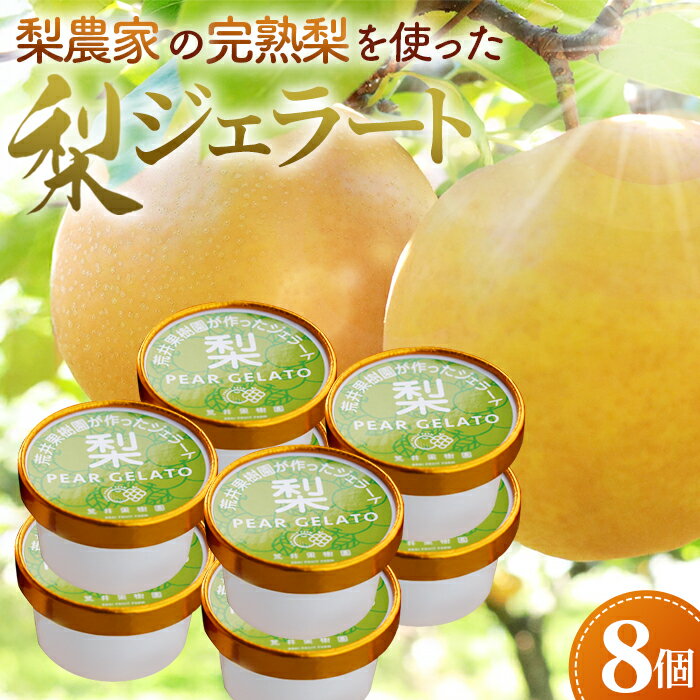 【ふるさと納税】No.067 梨農家の完熟梨を使った梨ジェラート8個セット ／ 自家農園産梨使用 ジェラート 手作り 送料無料 埼玉県