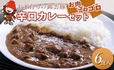 錦雲豚カレー辛口 たっぷり 6食 セット 合計1.2kg レトルトカレー レトルト スパイシー  ブランド豚 豚肉 惣菜 おかず 国産 九州産 大分県産 中津市