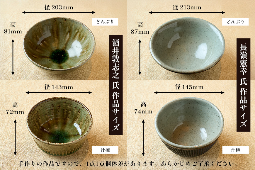 笠間焼ラーメンどんぶり つけ麺汁椀（つけ麺・スープ付き）酒井敦志之 作①