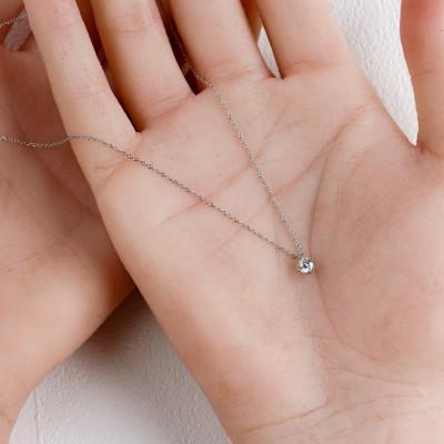 ふるさと納税 大津市 プラチナ900【ラボグロウンダイヤモンドネックレス】0.2ct 可愛い王冠モチーフ 長さ40cm |  | 02