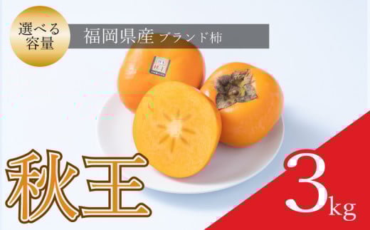 【先行予約】【2026年10月中旬から11月末発送】福岡限定!ブランド柿「秋王(あきおう)」約3kg(8-12玉) 柿 かき フルーツ 果物 福岡県 川崎町